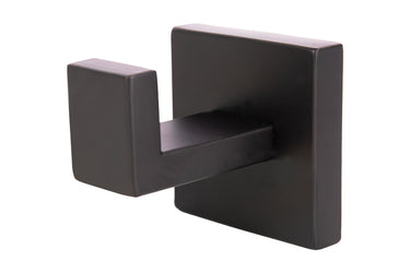 Cofan – Percha Negra Mate | Diseño Cuadrado | Acero Inoxidable | Kit de Fijación Incluido | 5,5 x 6 x 5,5 cm